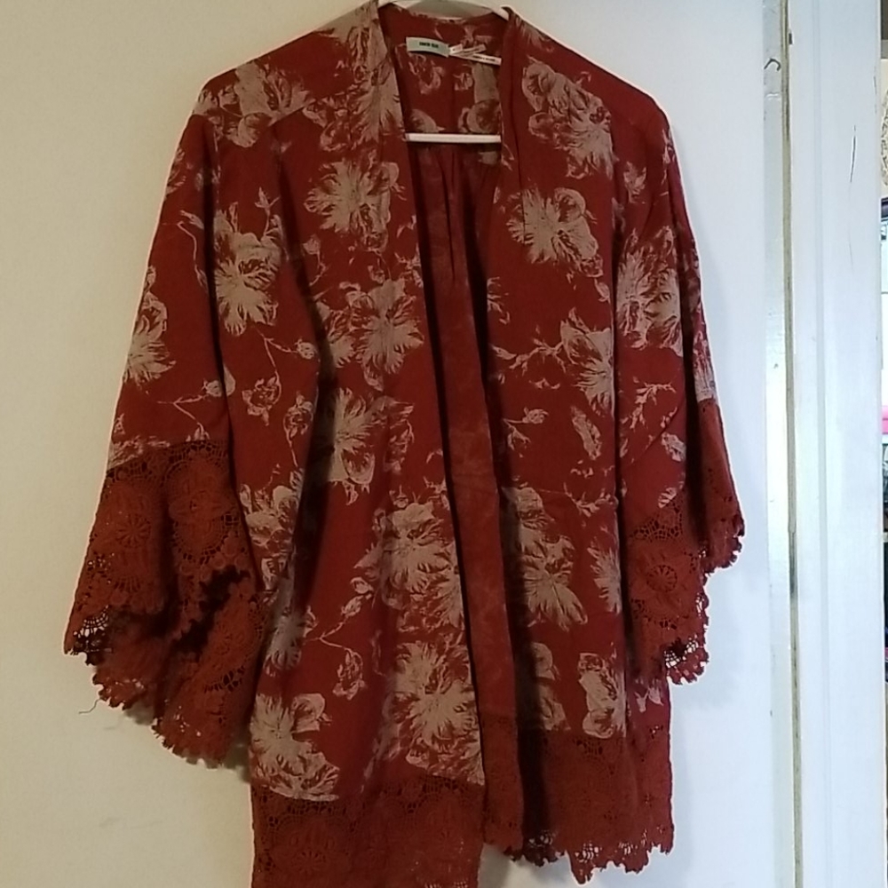 Burnt orange kimono top